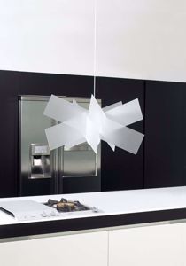 Lampadario originale trasparente satinato 53cm per cucina moderna design