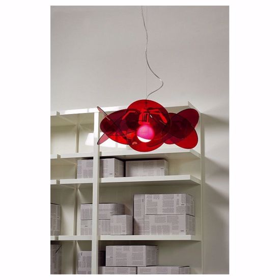 Lampadario da cucina rossa trasparente design
