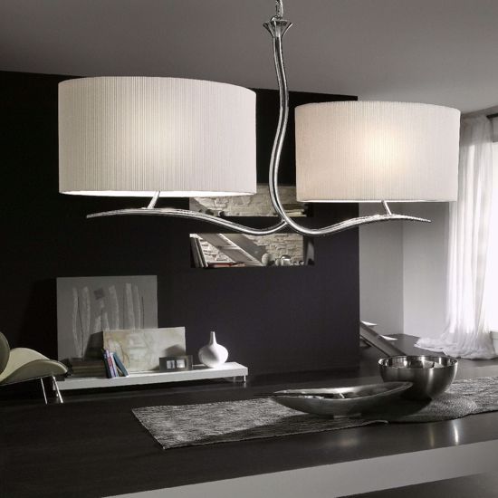 Lampadario bilancere design moderno per soggiorno paralumi ovali