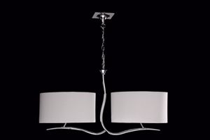 Lampadario bilancere design moderno per soggiorno paralumi ovali