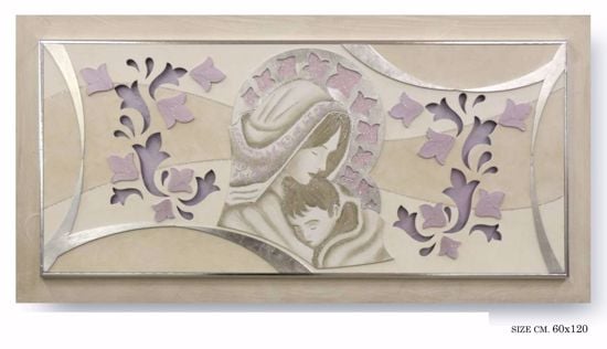 Capezzale maternita'' classico 120x60 artigianale lilla traforato