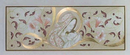 Capezzale capoletto classico maternita'' oro 155x65 traforato per camera da letto