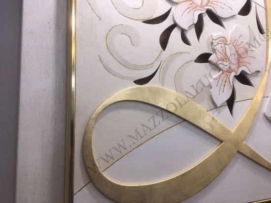 Capezzale classico capoletto 120x60 sacra famiglia decoro glitter foglia oro