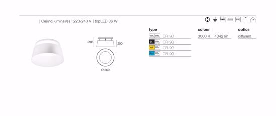 Plafoniera bianca oxygen stilnovo led dimmerabile 36w 3000k moderna