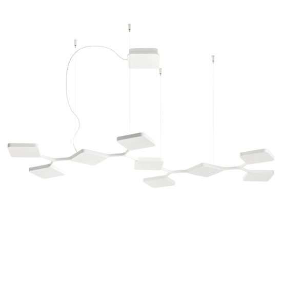 Stilnovo quad lampadario led 91w bianco design moderno per ufficio