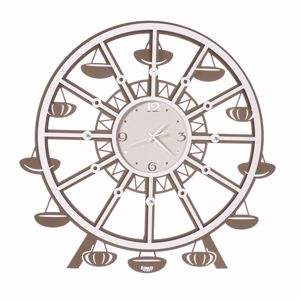 Orologio da parete a pendolo per cameretta bambino luna park bronzo bianco