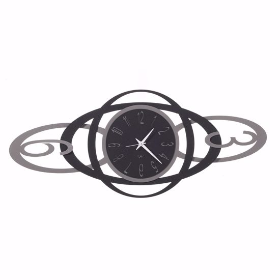 Orologio da parete design moderno nero e grigio orizzontale