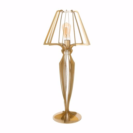 Lampada da tavolo particolare alta 71cm oro trasparente