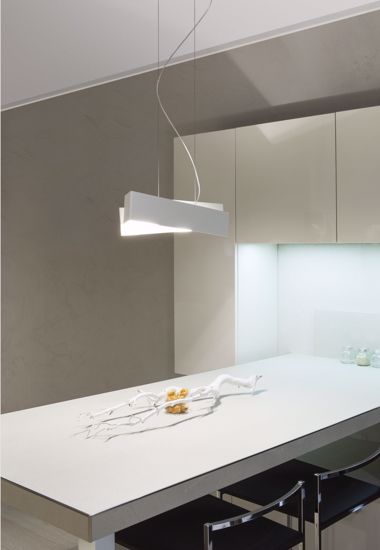 Linea light zig zag bianco lampadario moderno per tavolo da pranzo