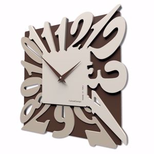 Orologio da parete numeri moderni legno quadrato avorio marrone