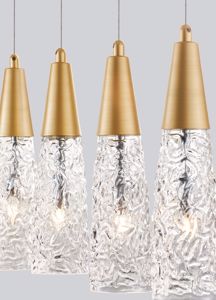 Lampadario oro 5 luci pendenti stile classico per tavolo da pranzo