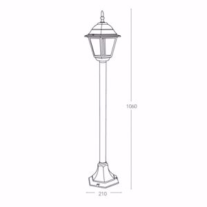 Lampioncino classico per giardino lanterna nero ip44 e27
