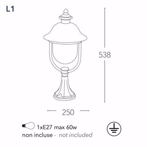 Lampioncino per esterno basso impermbeabile ip44 alluminio rame
