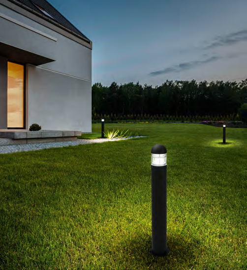 Gea luce paletto per esterno giardino ip54 antracite moderno