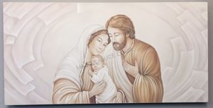 Capoletto classici 120x60 dipinto su tela decorata capezzale sacra famiglia