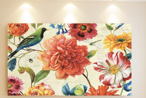 Quadri moderni 100x50 con fiori colorati stampa su tela
