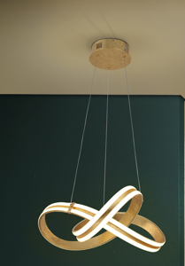 Lampadario design moderno decoro oro led per soggiorno