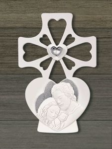 Crocifisso da parete 20x30 sacra famiglia capezzale