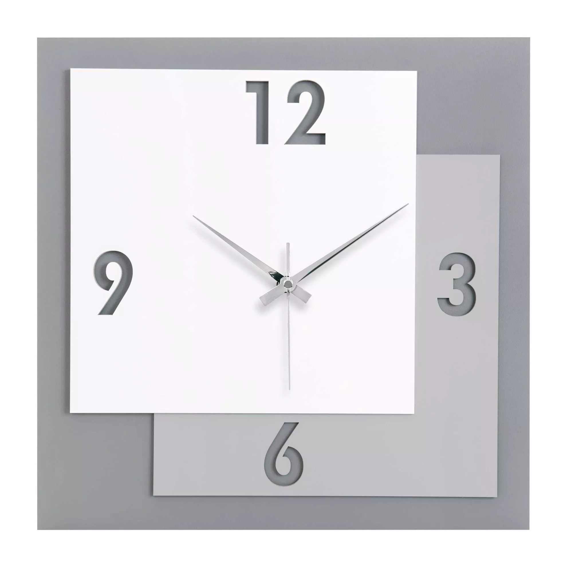 Orologio Standard da Parete Quadrato Silenzioso Arredo Casa Moderno 30x4 cm 
