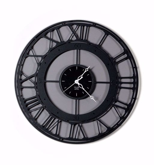 Orologio da parete nero 50cm numeri romani design