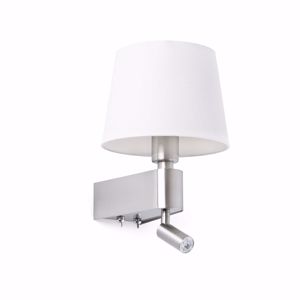 Lampada cromata luce orientabile da parete per comodino camera da letto  moderna - 35E0