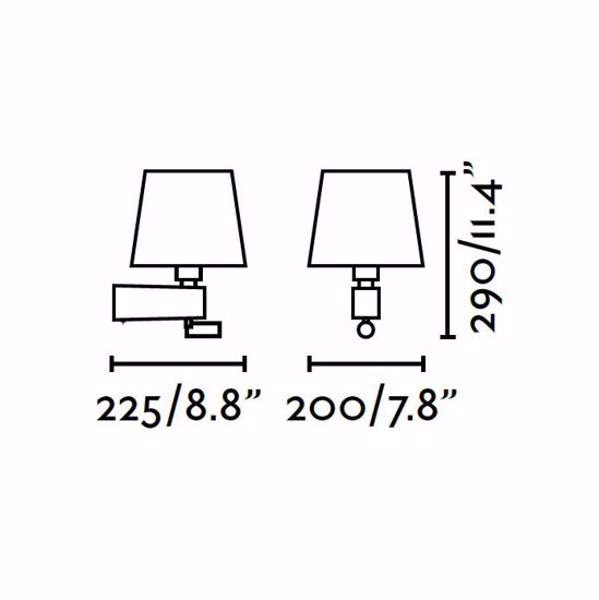 Applique per camera da letto da comodino con interruttore