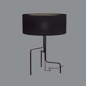 Lampada da tavolo design moderna metallo paralume tessuto nero