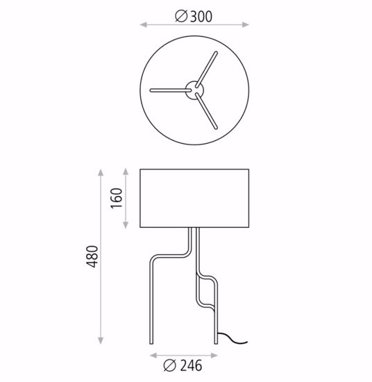 Lampada da tavolo design moderna metallo paralume tessuto nero