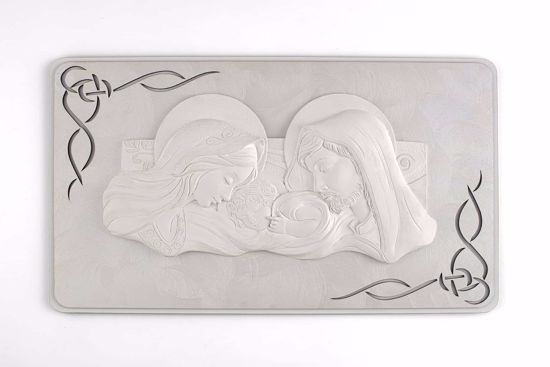 Capezzale capoletto sacra famiglia classico bianco argento 45x70