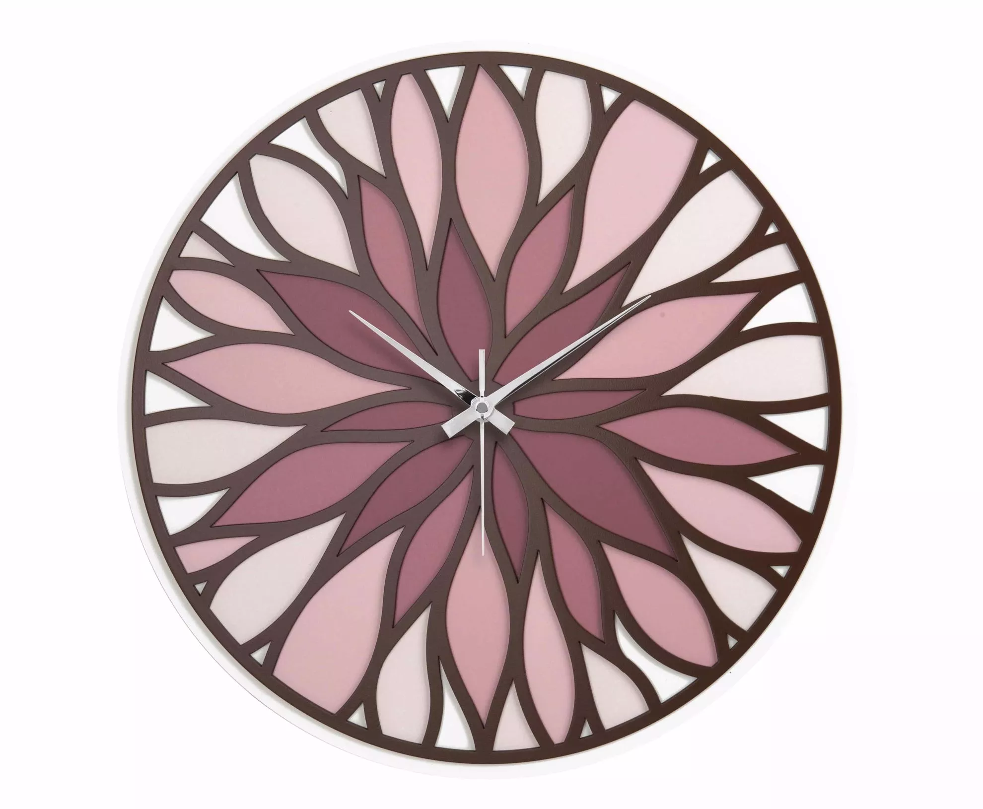 Orologio legno ovale stampa rose da parete 49x39h