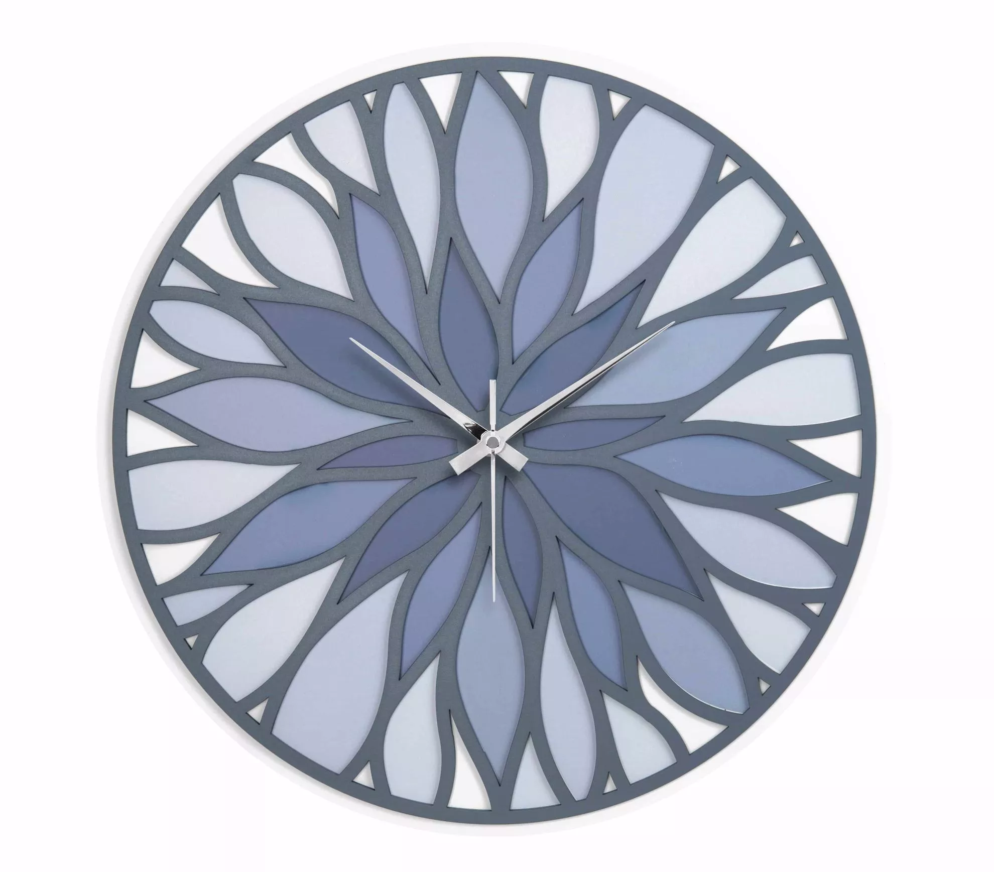 Orologio da Parete Rotondo in Legno Moderno Vintage Blu 60 cm