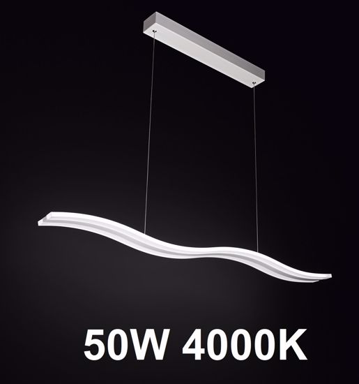 Lampadario led 50w 4000k metallo bianco per soggiorno