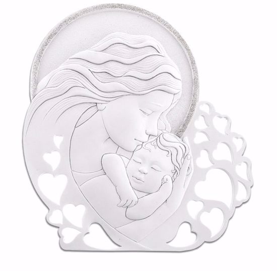 Capezzale quadretto 24x22 cuore maternita'' bianco glitter