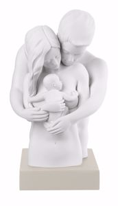 Soprammobile moderno scultura famiglia regalo nascita nocciola