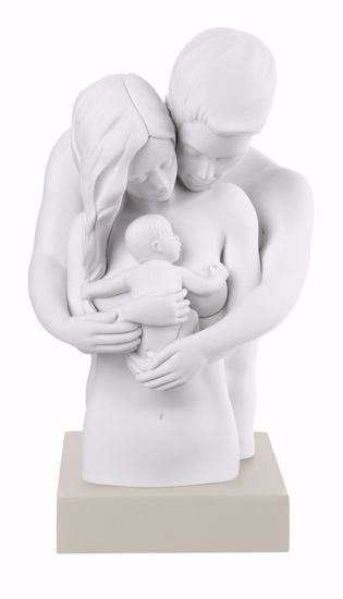Soprammobile moderno scultura famiglia regalo nascita nocciola