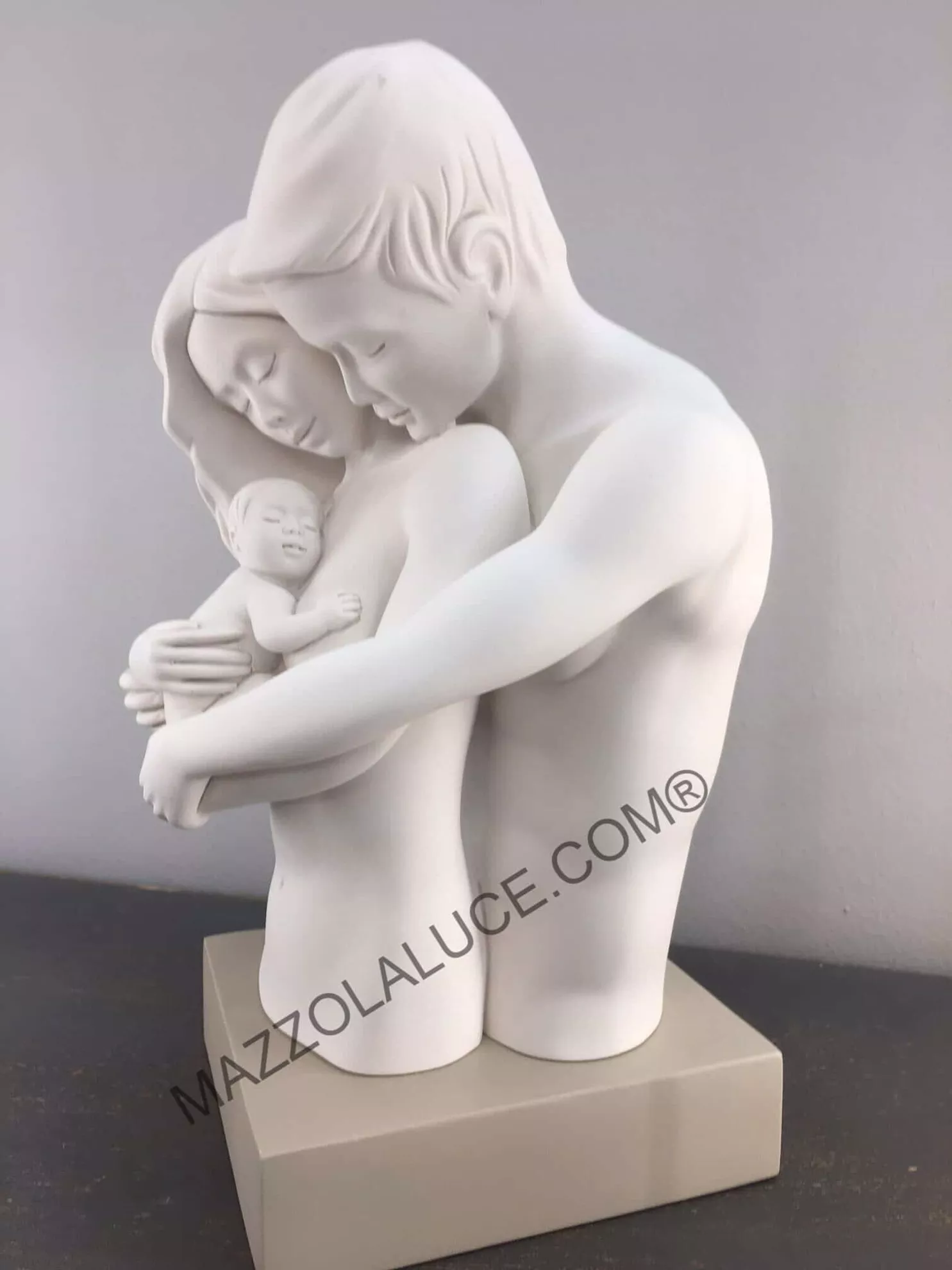 Soprammobile moderno scultura famiglia regalo nascita nocciola - 60EE