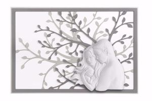 Capezzale capoletto moderno albero della vita 70x48 bianco grigio