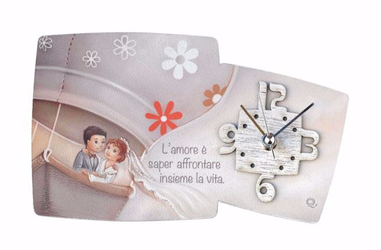 Piccolo orologio da appoggio sposi matrimonio 25x15