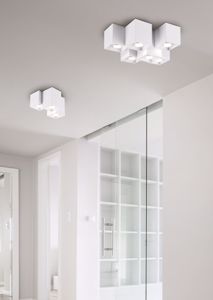 Plafoniera cubi metallo da soffitto tre luci design moderna