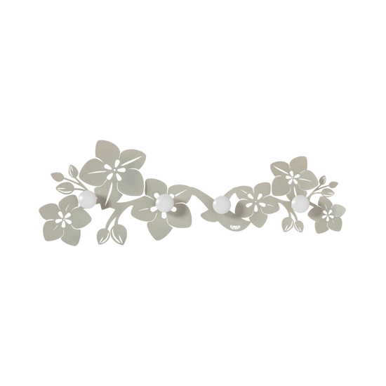 Appendiabiti da muro fiore di loto moderno metallo avorio