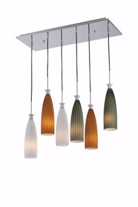 Lampada per tavolo da soggiorno a sospensione 6 luci moderna vetri colorati