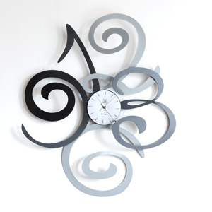 Grande orologio da parete design moderno antracite alluminio