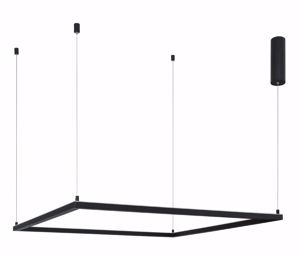 Grande lampadario quadrato nero moderno per sale riunioni 100cm