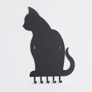 Appendichiavi da ingresso moderno gatto metallo nero