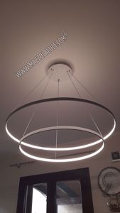 Affralux aluring lampadari moderni led 80cm 58w 3200k doppio cerchio