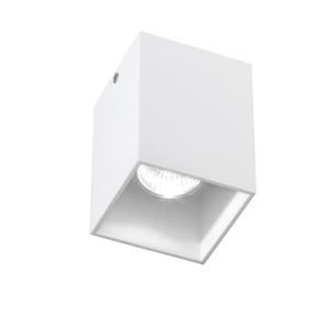 Faretto da soffitto cubo bianco led gu10 metallo moderno