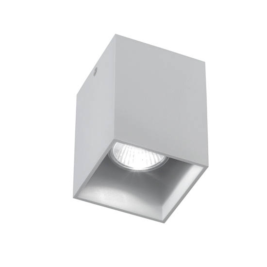 Faretto da tetto led gu10 grigio quadrato cubo metallo