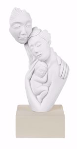 Statuina bomboniera famiglia moderna h20cm nocciola regalo nascita