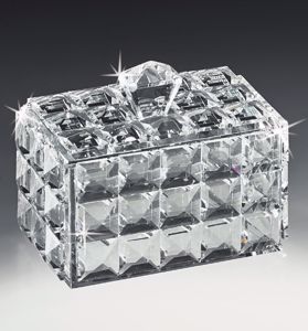 Cofanetto di vetro cristallo scatola porta gioie con coperchio