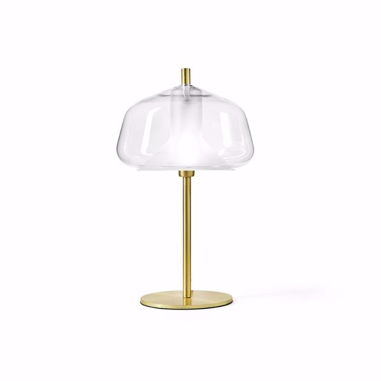 Miloox xray lampada da tavolo metallo oro vetro trasparente